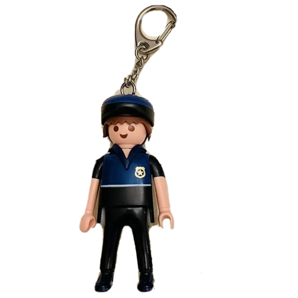 Vintage PLAYMOBIL Policeman Keychain 3 inch Action Figure 1990s